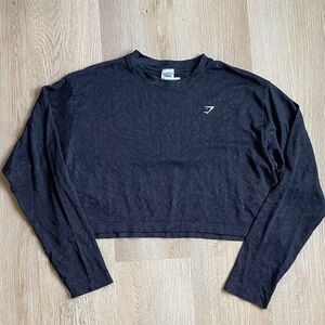 Gymshark Cropped Long Sleeve Athletic Top Performance Workout Shirt